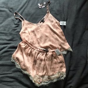 NWT Midnight Bakery Hammered Satin Short Pajamas